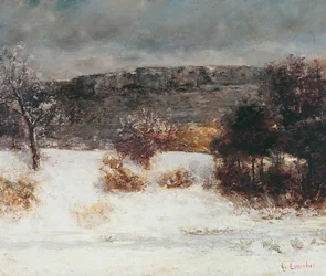 Snølandskap (Loue Valley), ca. 1876
